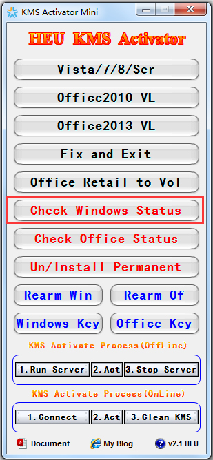 KMS Activator Mini(Win7激活工具) V2.1 英文绿色版